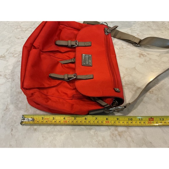 Dana Buchman Red Messenger‎ Crossbody Bag Travel Satchel Everyday Purse - Picture 3 of 16